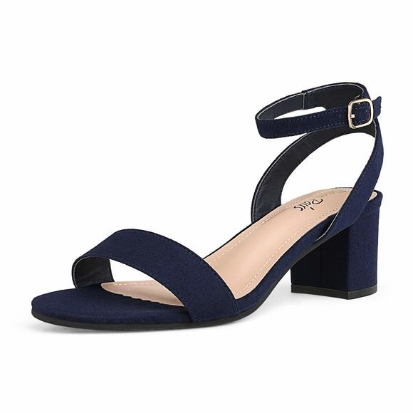 NEW DREAM PAIRS WOMENS OPEN TOE ANKLE STRAP LOW BLOCK CHUNKY HEELS SANDAL PARTY - Picture 1 of 6